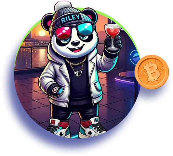 Panda with drinks